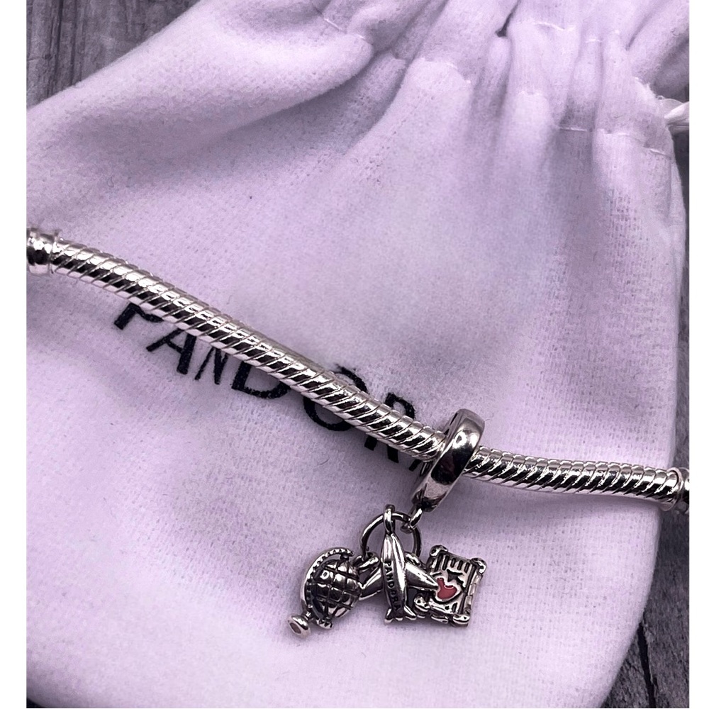 Airplane Pandora Charms Globe & Suitcase Charm